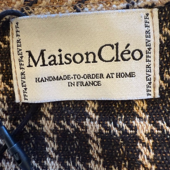 Maison Cleo Agnes Checked Cotton Blouse HANDMADE-TO-ORDER AT HOME IN FRANCE - Picture 8 of 13